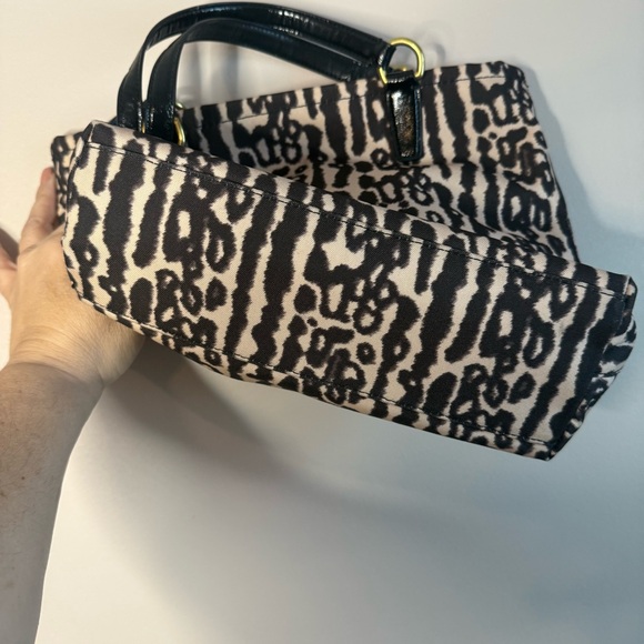 COACH Ocelot Leopard Animal Print Canvas Tote Bag Handbag Purse Tan Brown - Picture 10 of 10